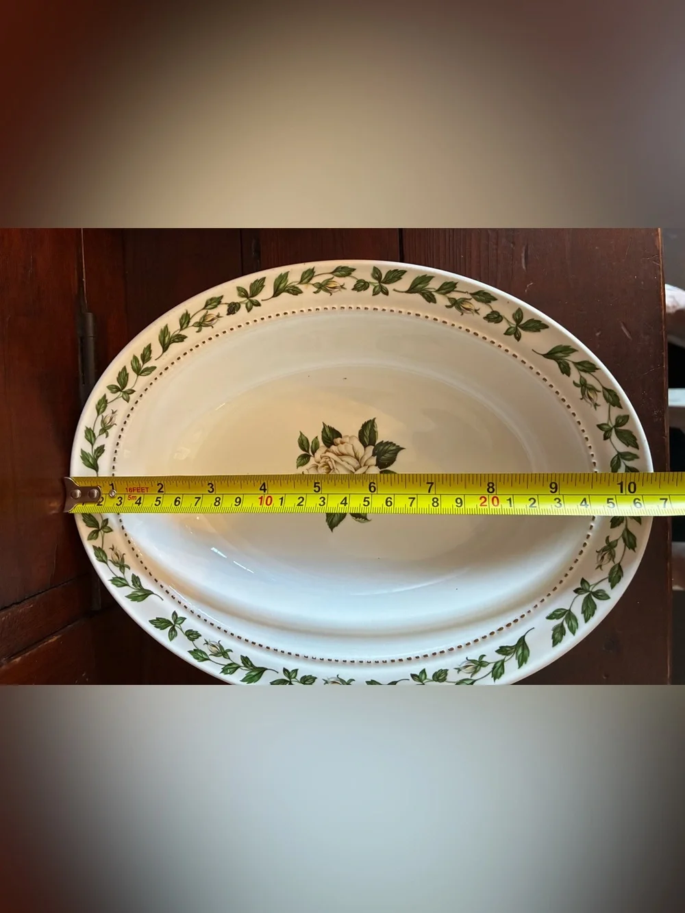 Vintage Superior Hall Quality Dinnerware CAMEO ROSE Oval Serving Dish.